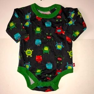 Baby Gray Zutano Monster Onesie